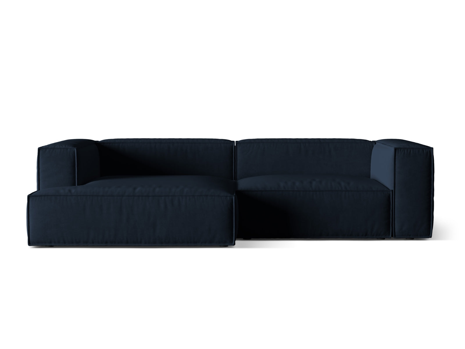 Nuria Velour Modular Ecksofa links 4 Sitzer in Dark Blue-Paris präsentiert im Onlineshop von KAQTU Design AG. L-Sofa links ist von Micadoni