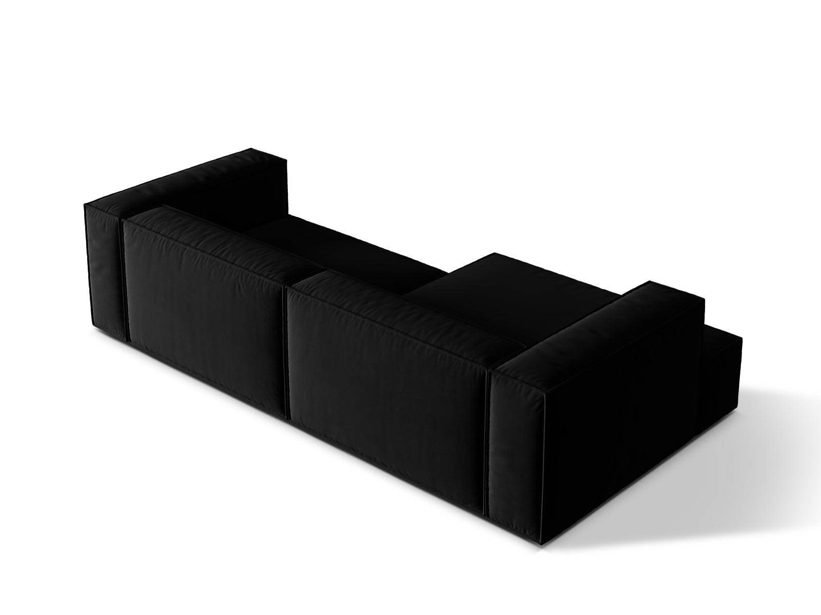 Stylisches, modulares Ecksofa in luxuriösem Velours, linksseitig, 4-Sitzer von Micadoni, ideal für zeitgemäße Wohnräume.