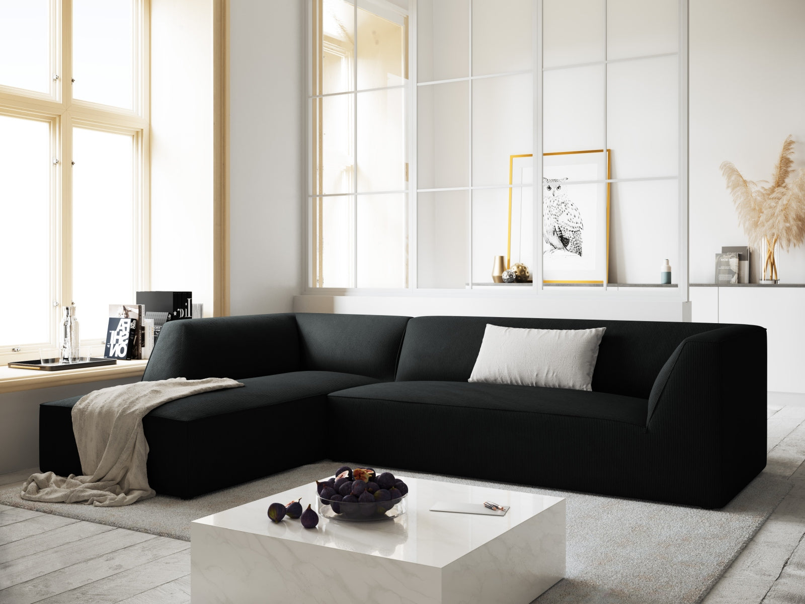 Ruby Modulares Ecksofa links 4 Sitzer in Black präsentiert im Onlineshop von KAQTU Design AG. Ecksofa links ist von Micadoni