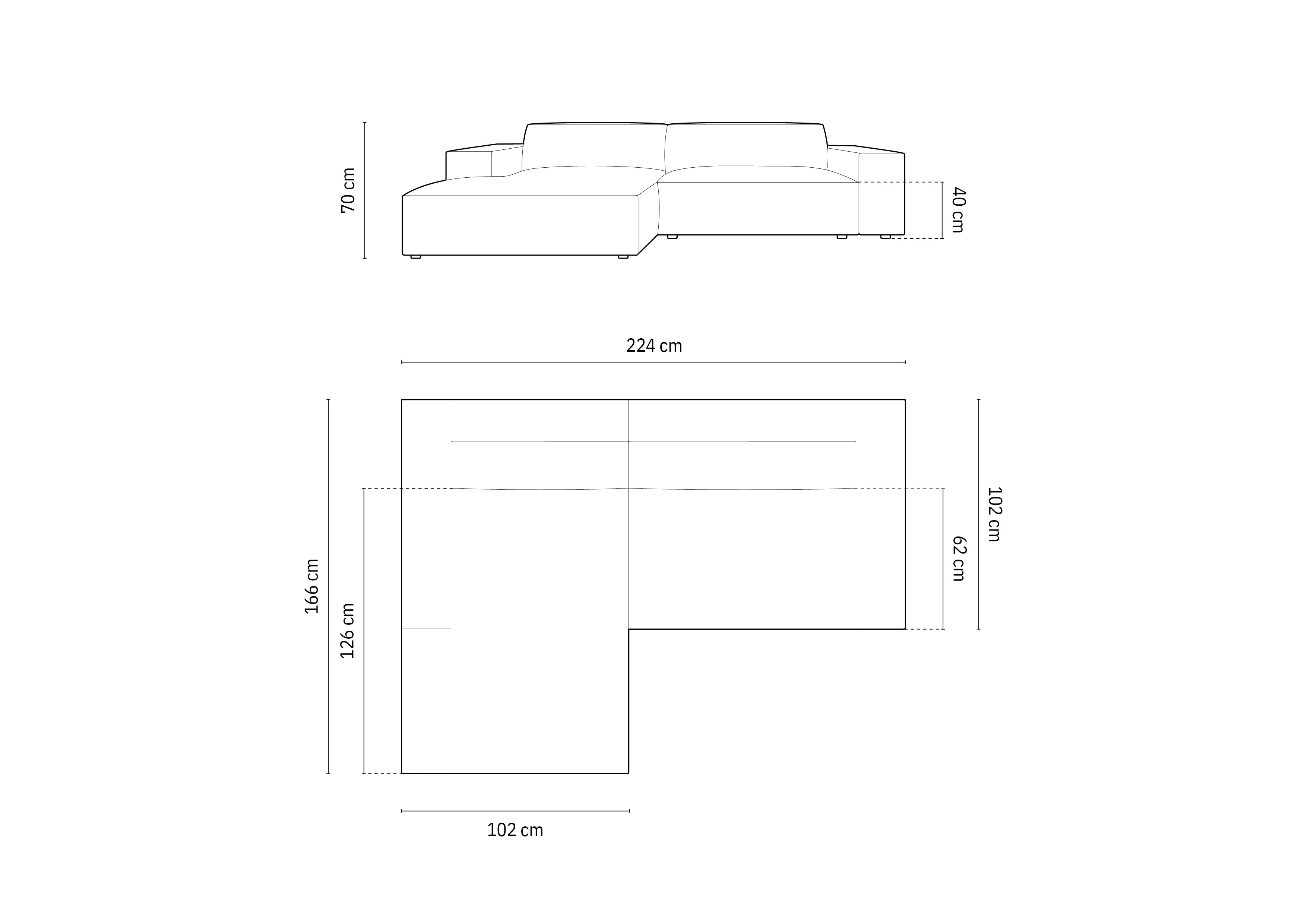 Jodie Boucle modulares Ecksofa links 3 Sitzer in White präsentiert im Onlineshop von KAQTU Design AG. Ecksofa links ist von Micadoni