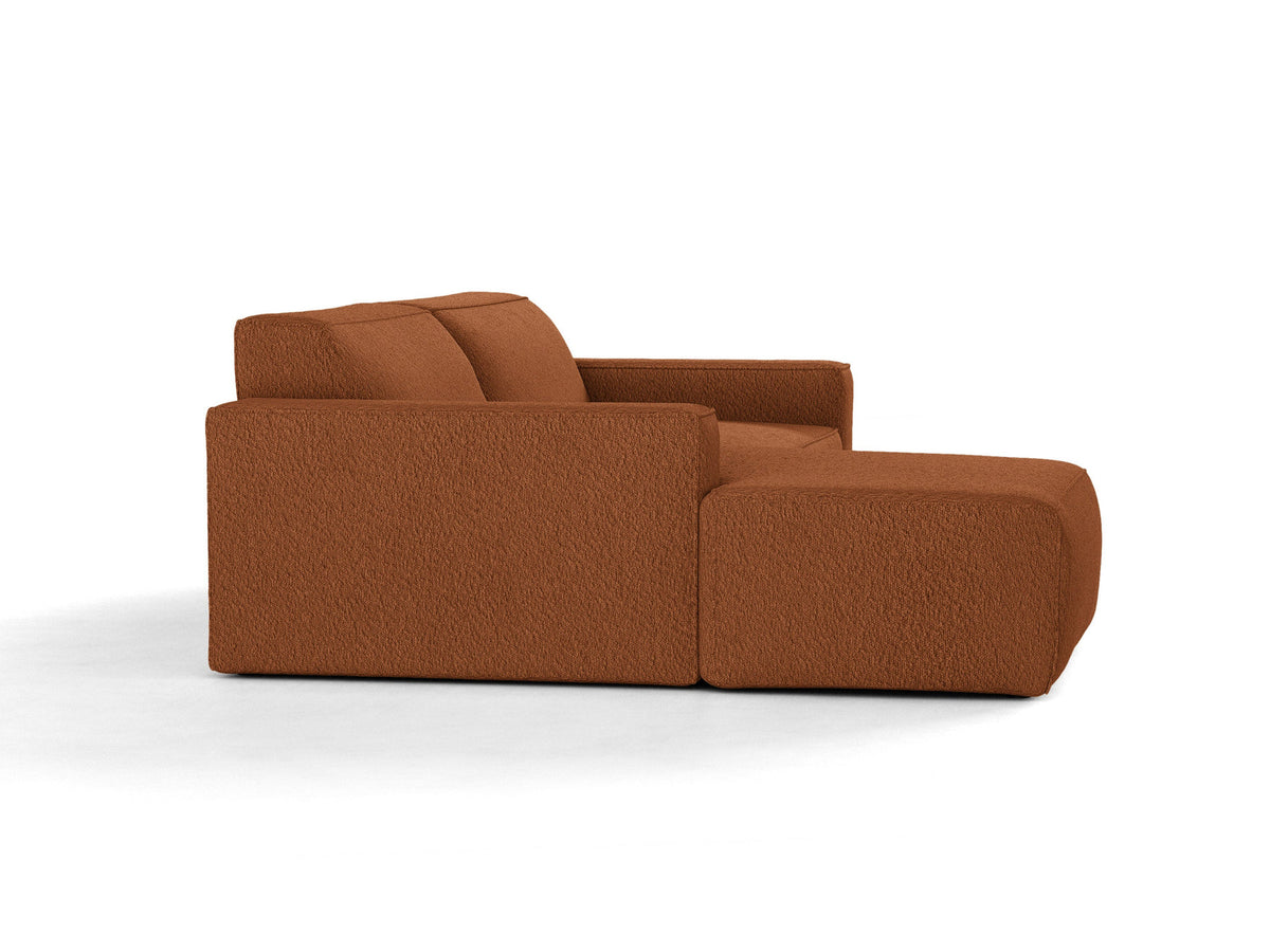 Modulares Ecksofa links Jodie mit Meridienne, Stoffbezug und schwarzen Beinen