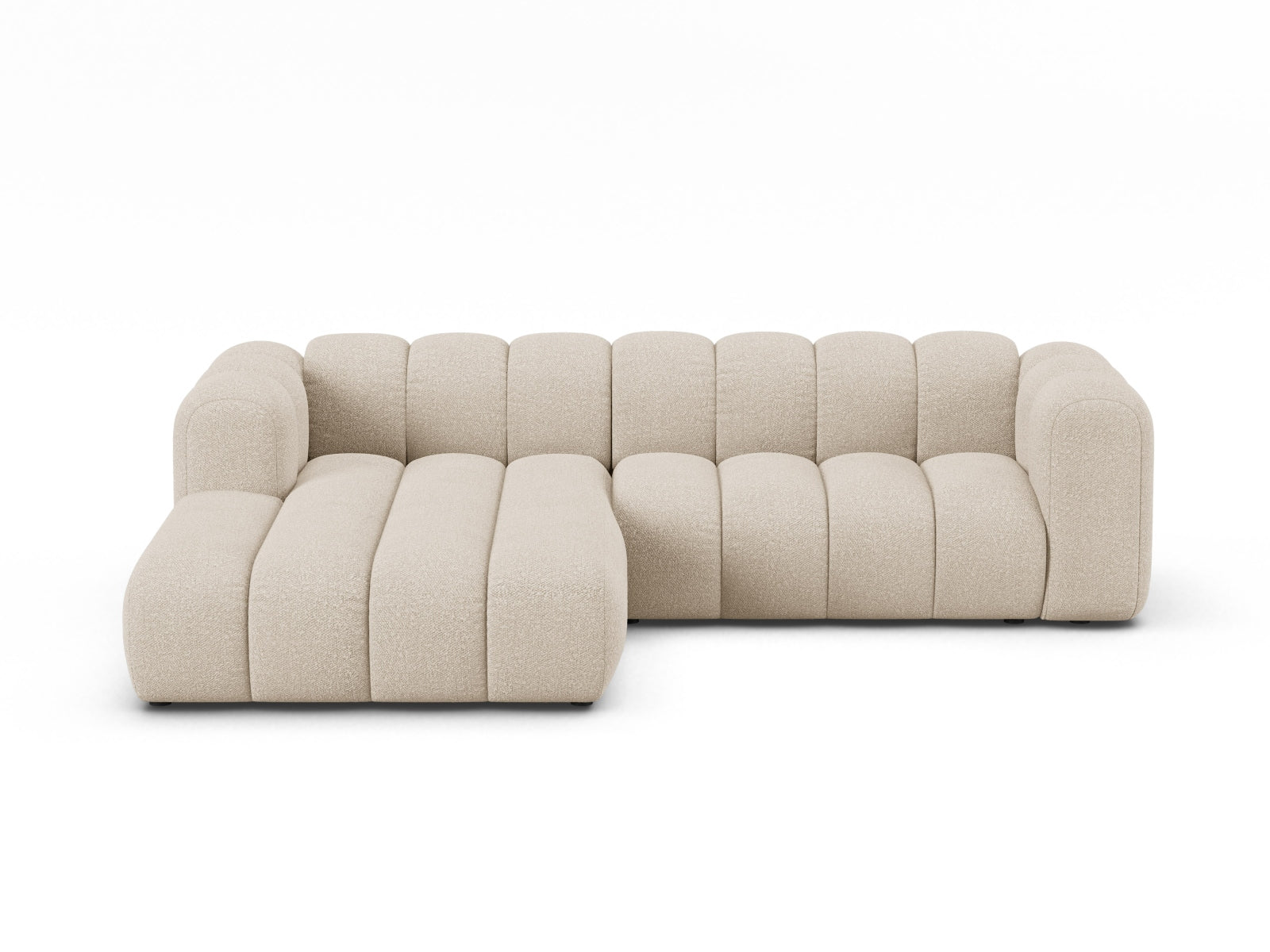 Lupine Boucle Modular Ecksofa links 4 Sitzer in Beige-Baloo präsentiert im Onlineshop von KAQTU Design AG. L-Sofa links ist von Micadoni