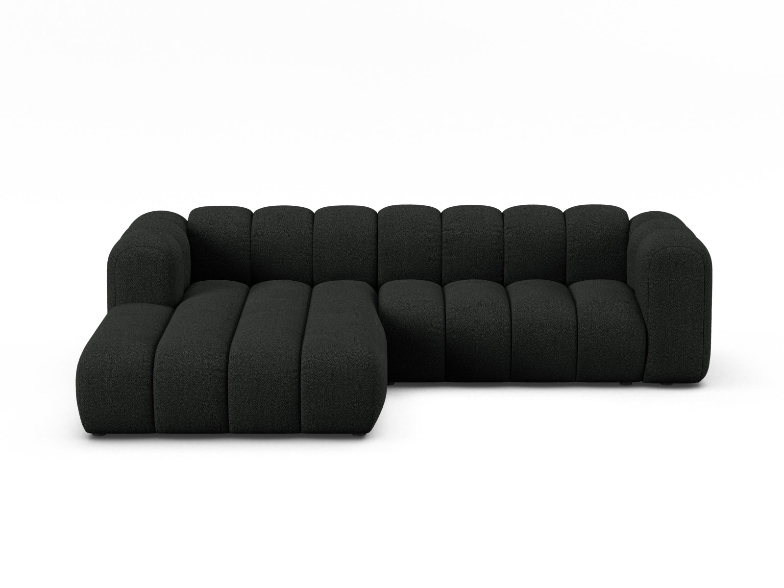 Lupine Boucle Modular Ecksofa links 4 Sitzer in Black-Baloo präsentiert im Onlineshop von KAQTU Design AG. L-Sofa links ist von Micadoni