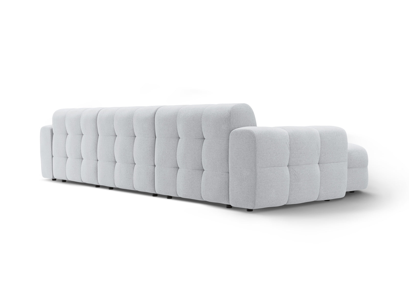 Modernes Kendal Ecksofa links, 5-Sitzer in stilvollem Grau, ideal für komfortable und elegante Wohnräume von Micadoni.