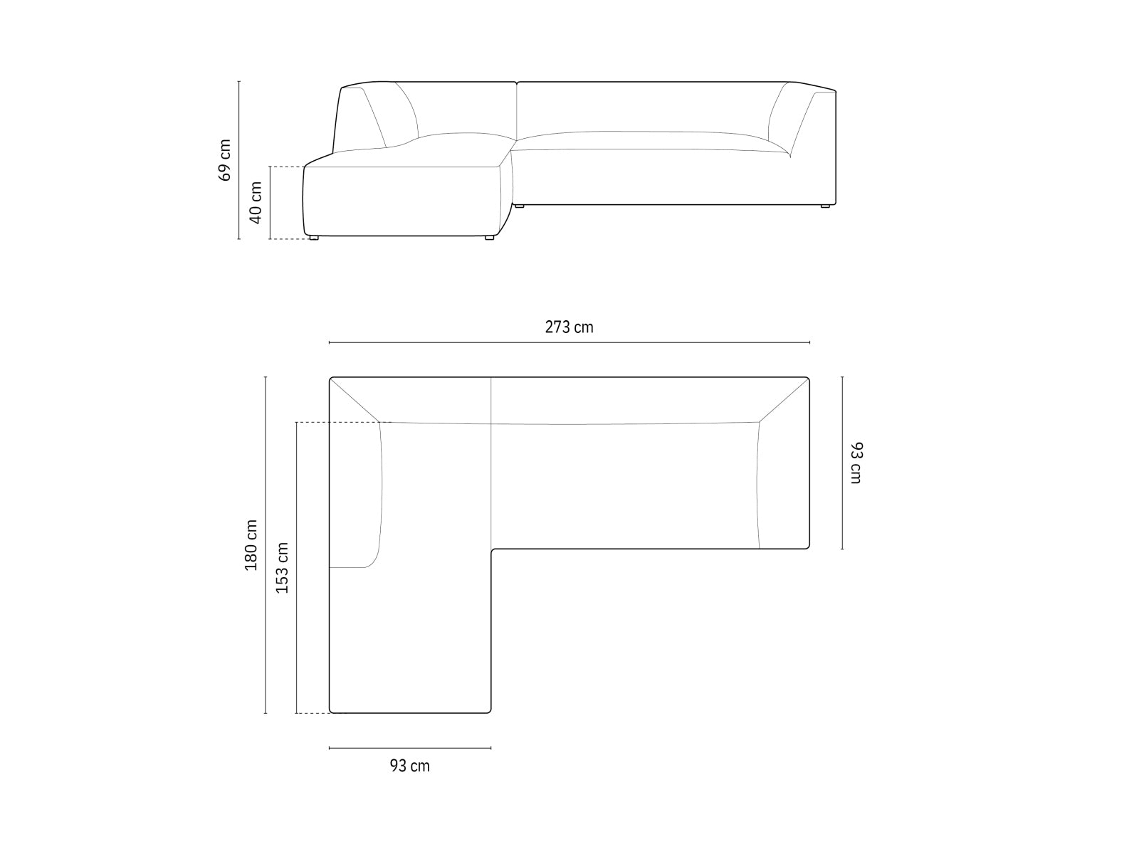 Ruby Modulares Ecksofa links 4 Sitzer in Dark Beige präsentiert im Onlineshop von KAQTU Design AG. Ecksofa links ist von Micadoni