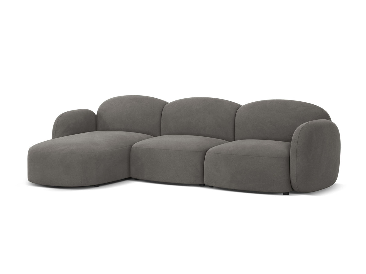 Blair Velour links Ecksofa 4 Sitzer in Light Grey-Casino präsentiert im Onlineshop von KAQTU Design AG. L-Sofa links ist von Micadoni