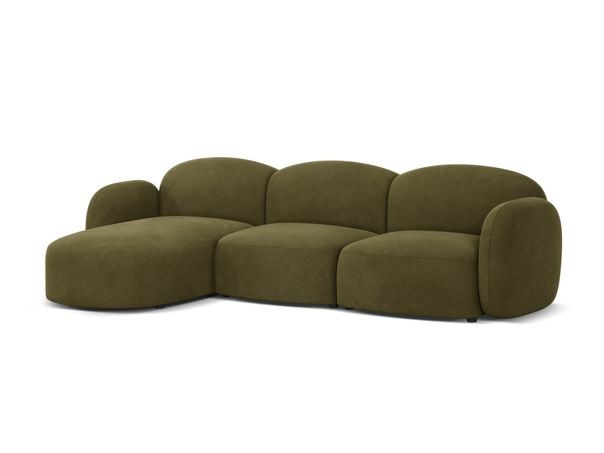 Blair Velour links Ecksofa 4 Sitzer in Light Green-Casino präsentiert im Onlineshop von KAQTU Design AG. L-Sofa links ist von Micadoni