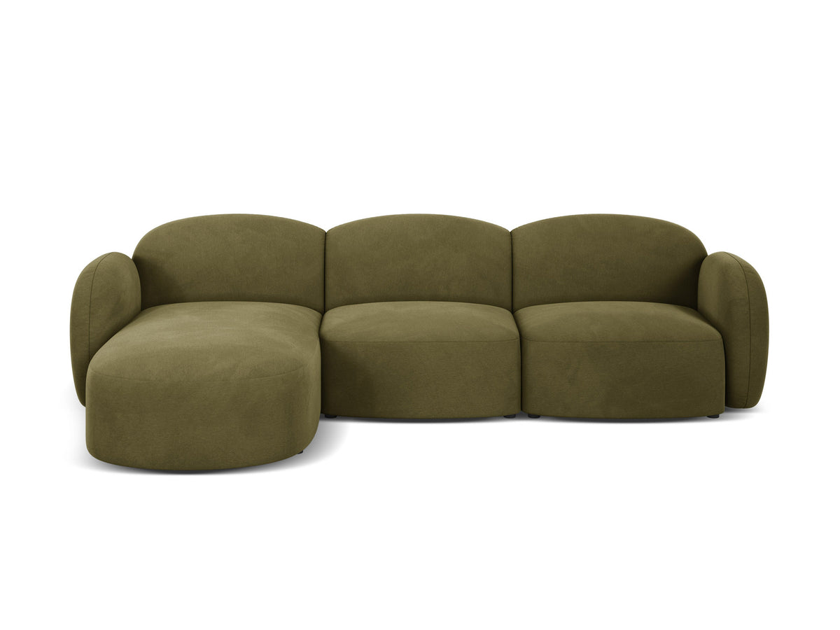 Blair Velour links Ecksofa 4 Sitzer in Light Green-Casino präsentiert im Onlineshop von KAQTU Design AG. L-Sofa links ist von Micadoni