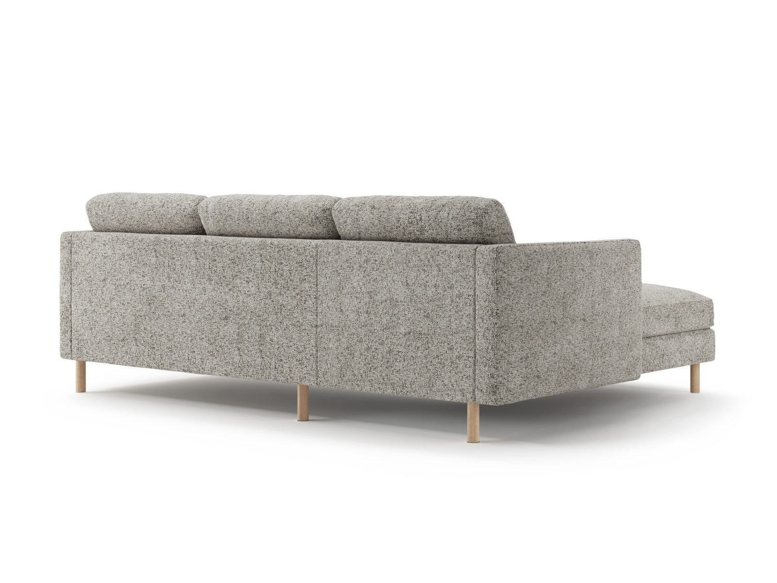 Beige Melange-Ecksofa Eden von Micadoni, elegantes 3-Sitzer L-Sofa links, perfekt für stilvolle und einladende Wohnräume.