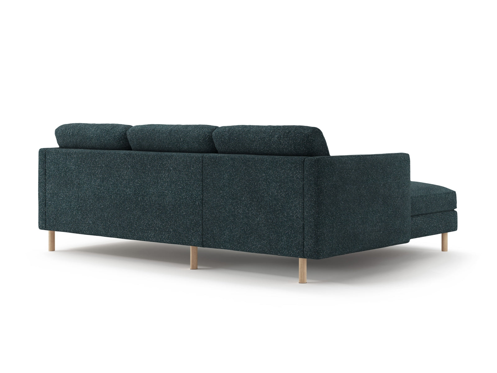 Modernes 3-Sitzer Eden Ecksofa links in ansprechendem Green Blue Melange, perfekt für stilvolle Wohnzimmer. Hochwertige Micadoni Qualität.