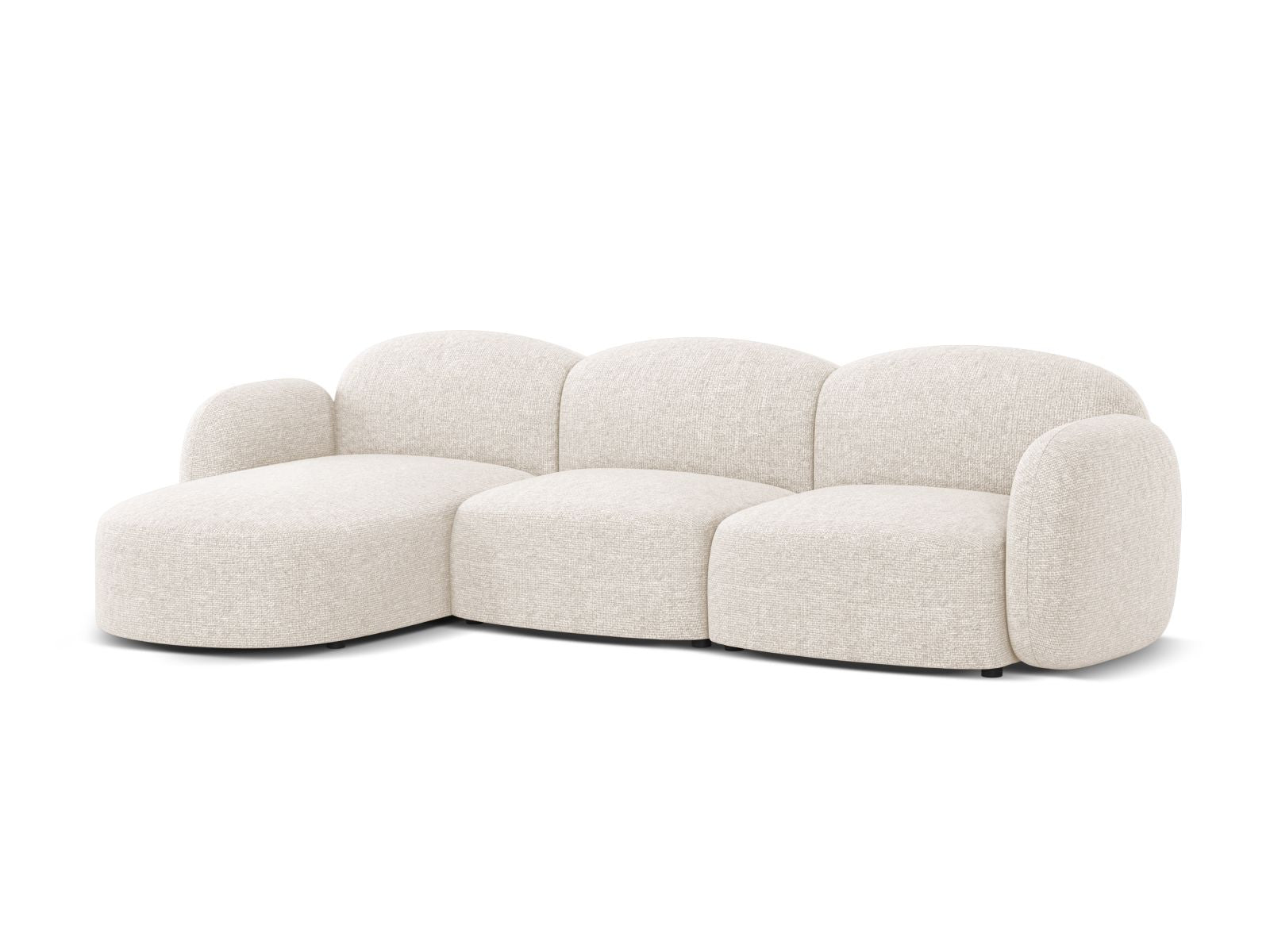 Stylisches 4-Sitzer Ecksofa links Blair in elegantem Light Beige, ideal für moderne Wohnräume, erhältlich bei KAQTU Design AG.