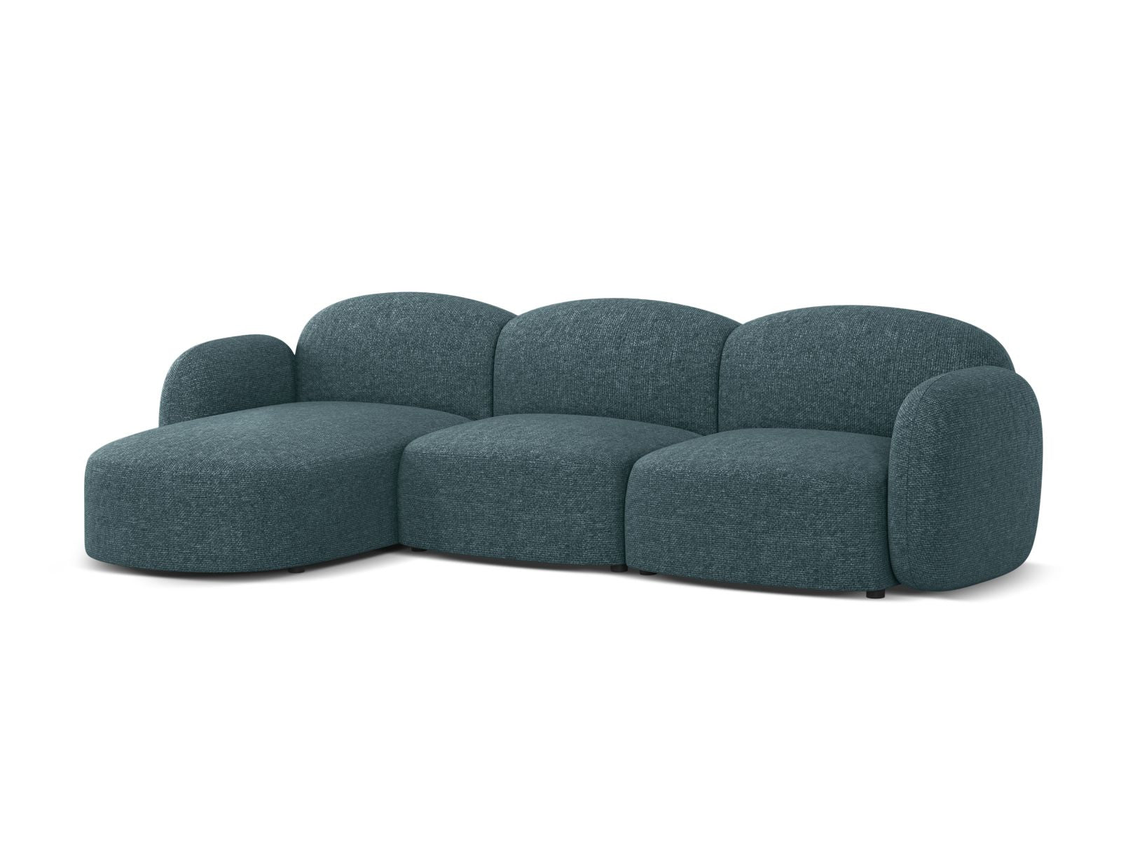 Stylisches 4-Sitzer Ecksofa links Blair in sanftem Light Blue-Eden, ideal für moderne Wohnräume, von Micadoni.
