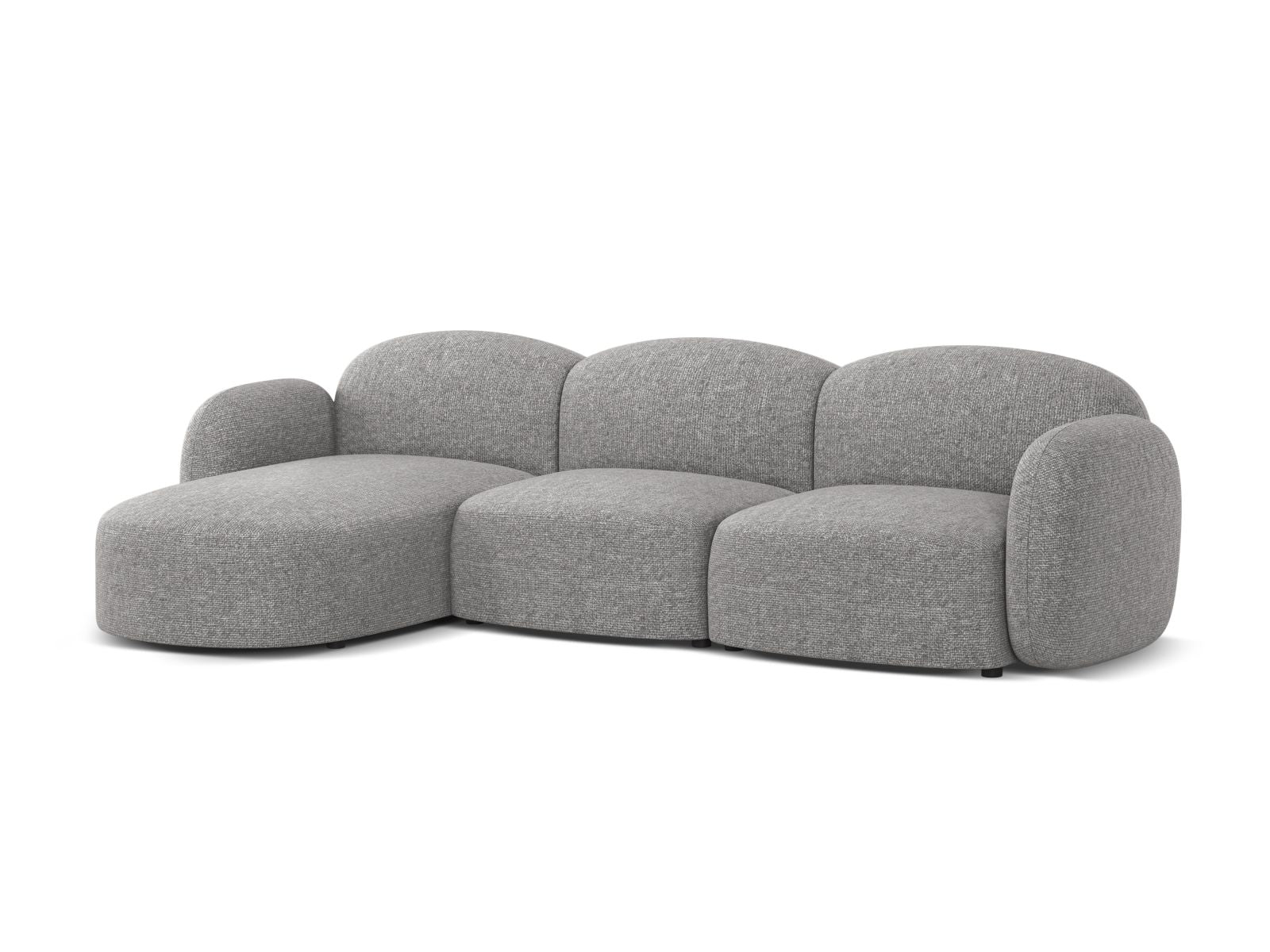 Stylisches 4-Sitzer Ecksofa links Blair in elegantem Hellgrau, ideal für moderne Wohnräume, erhältlich bei KAQTU Design AG.