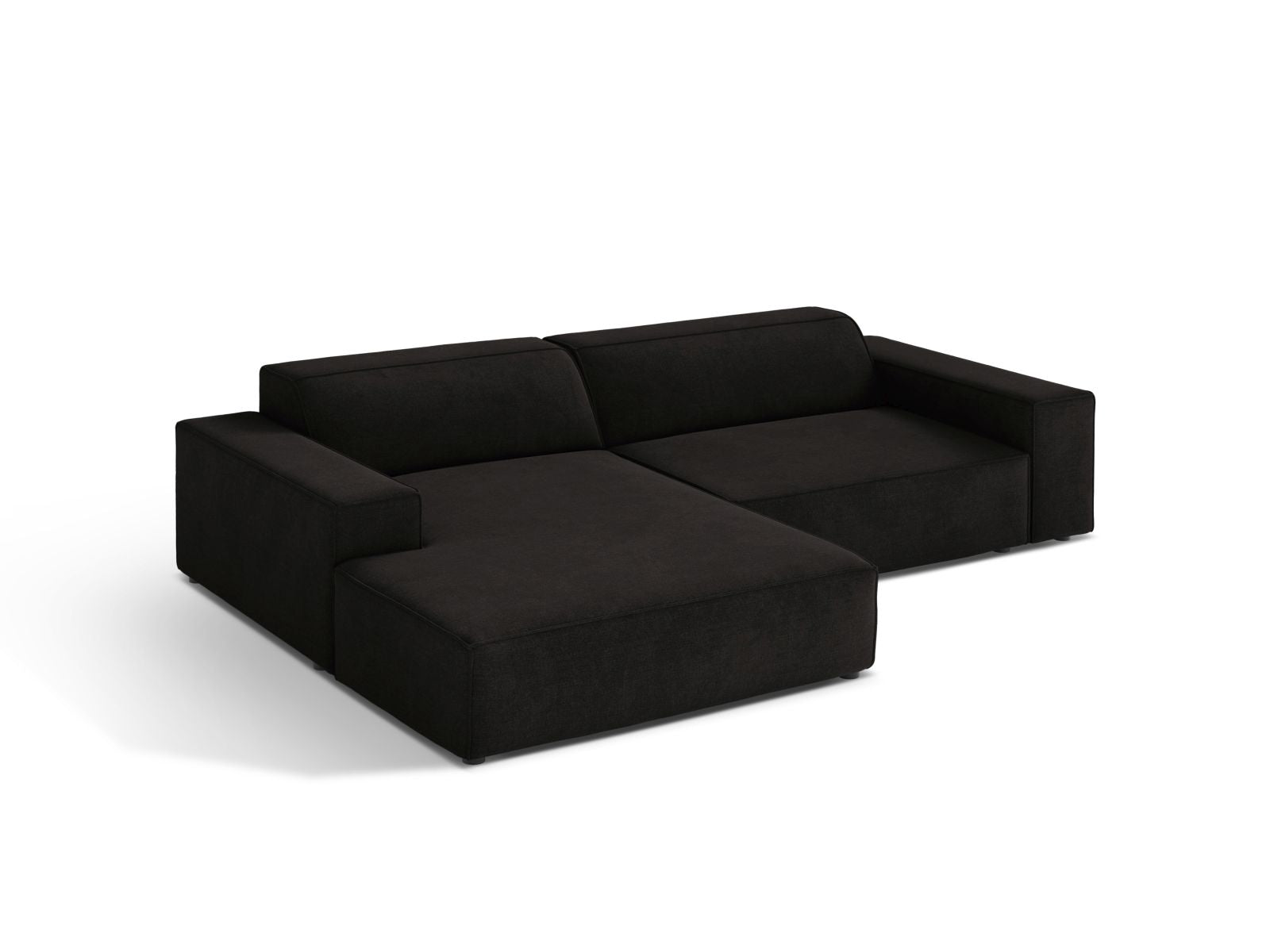 Modulares 3-Sitzer Ecksofa Jodie in elegantem Schwarz, ideal für stilvolle Wohnräume, präsentiert von Micadoni.