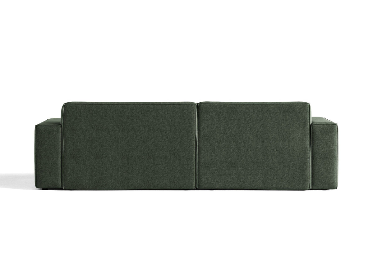 Modulares Ecksofa links Jodie mit Meridienne, Stoffbezug und schwarzen Beinen