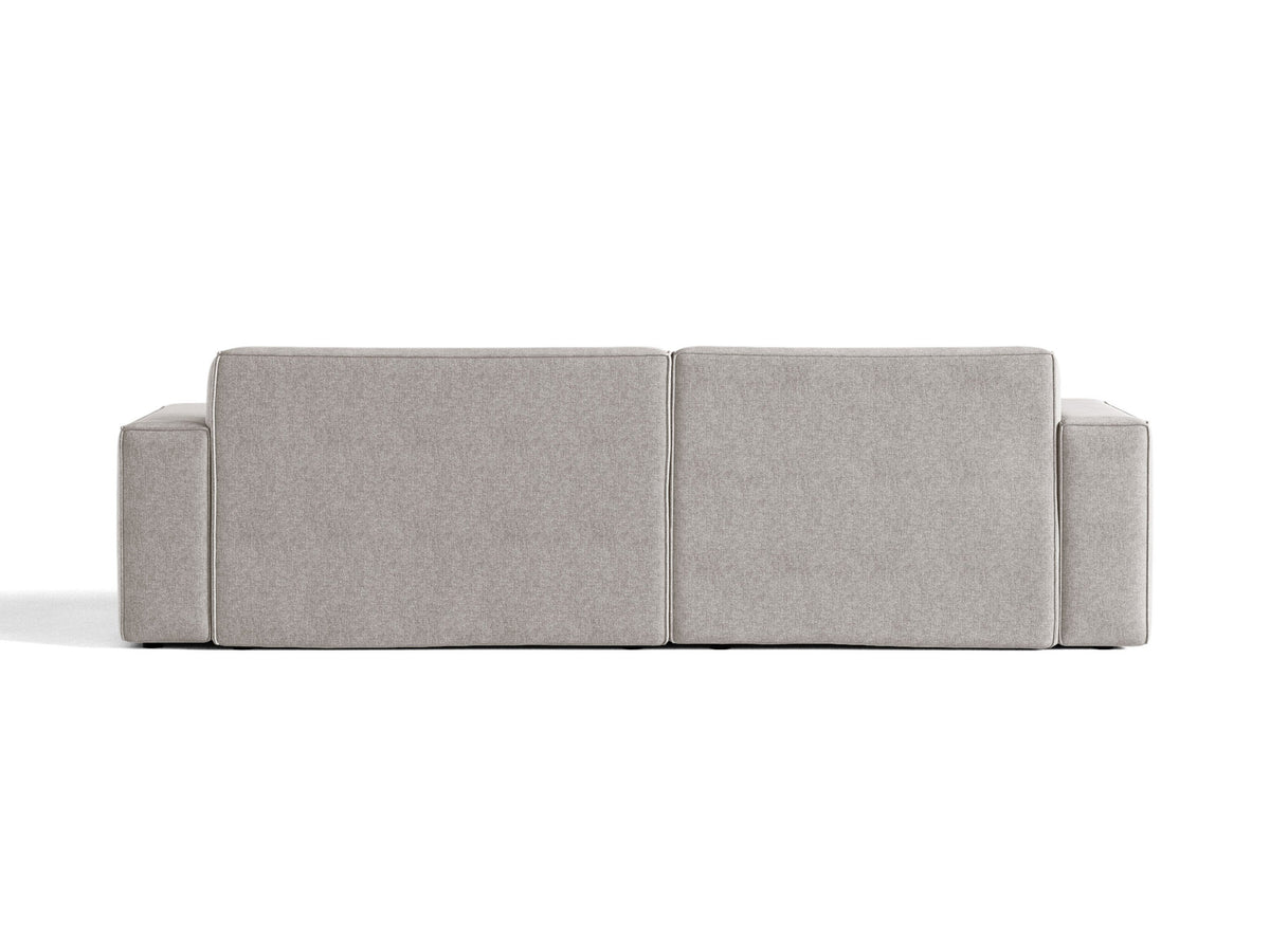 Modulares Ecksofa links Jodie mit Meridienne, Stoffbezug und schwarzen Beinen