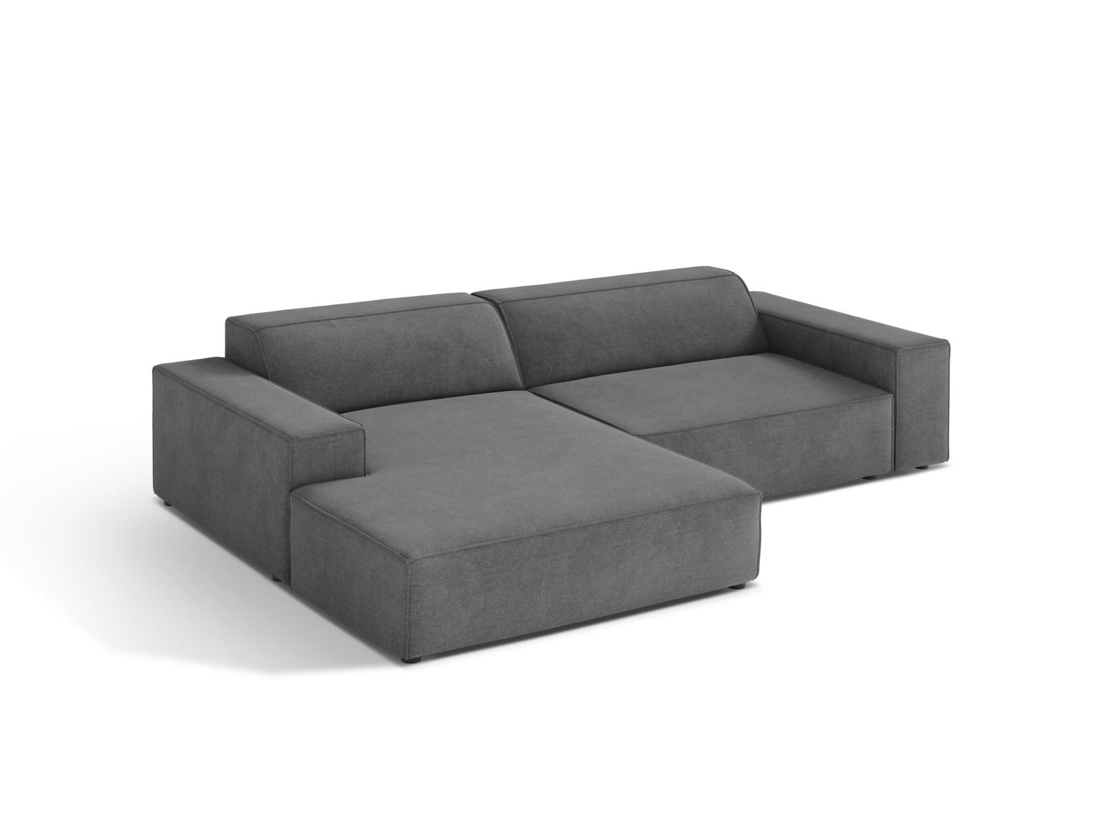 Modulares 3-Sitzer Ecksofa Jodie in elegantem Grau, ideal für stilvolle Wohnräume, erhältlich bei KAQTU Design AG.