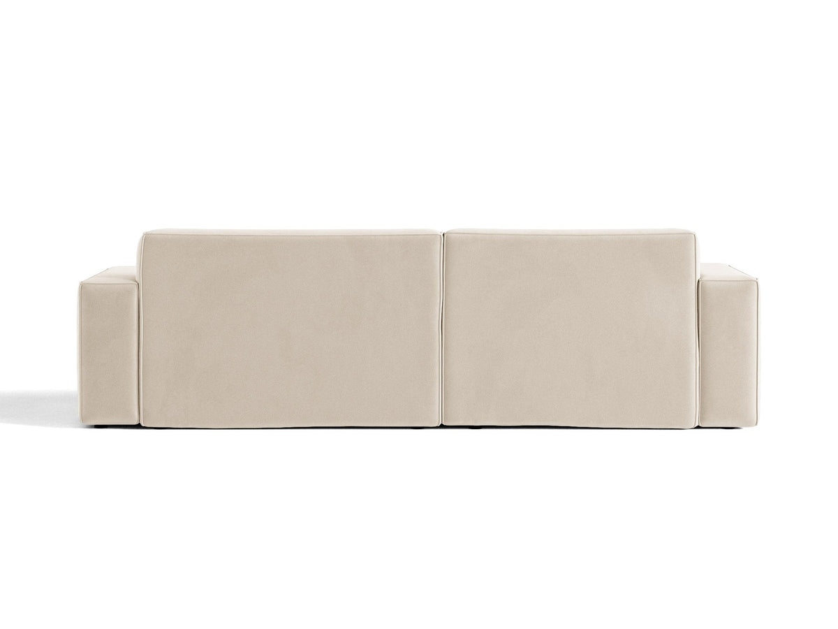 Modulares Ecksofa links Jodie mit Meridienne, Stoffbezug und schwarzen Beinen