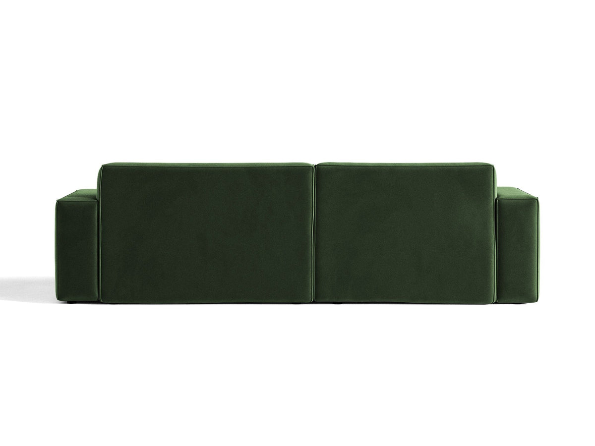 Modulares Ecksofa links Jodie mit Meridienne, Stoffbezug und schwarzen Beinen