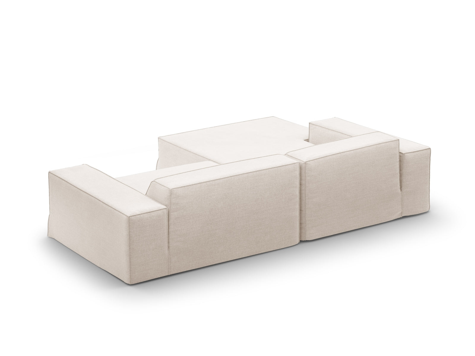 Stilvolles, beiges 3-Sitzer Ecksofa Jodie von Micadoni, linksseitig, perfekt für zeitgemäße und einladende Wohnräume.