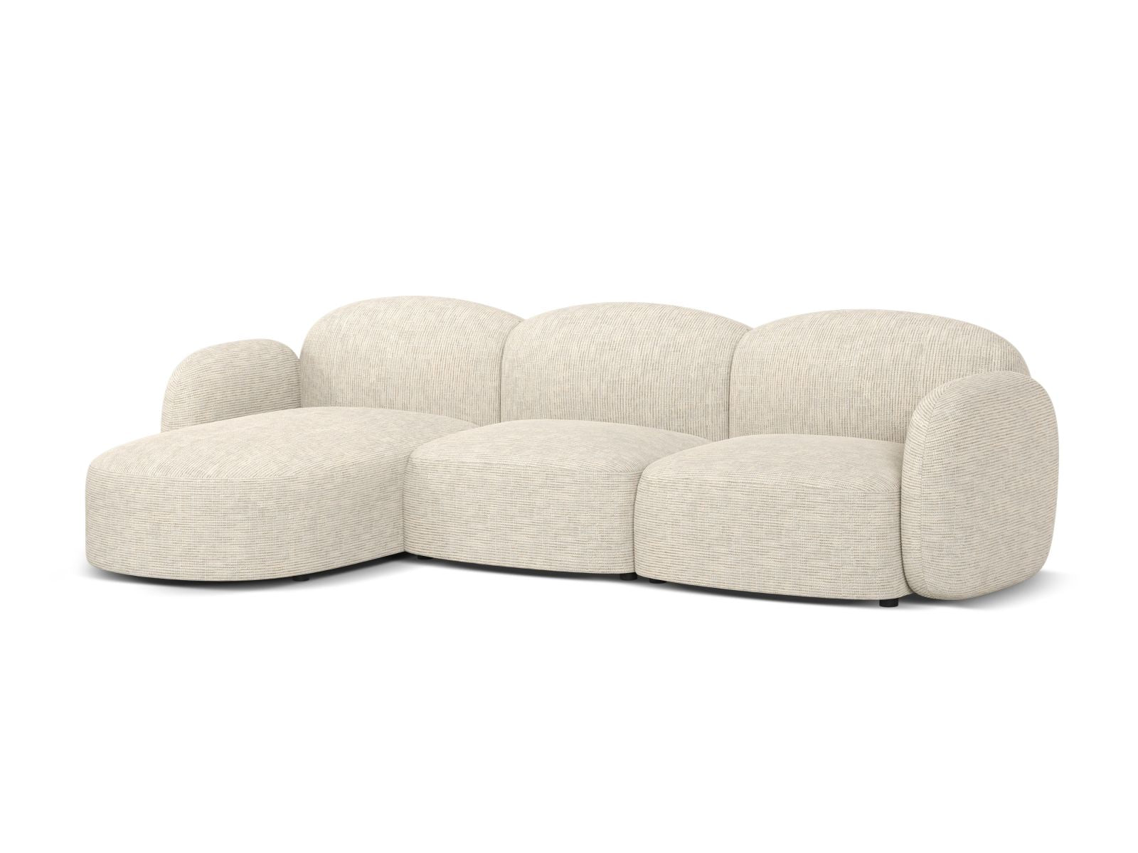 Stylisches 4-Sitzer Ecksofa links Blair in elegantem Light Beige, ideal für moderne Wohnräume, von Micadoni.