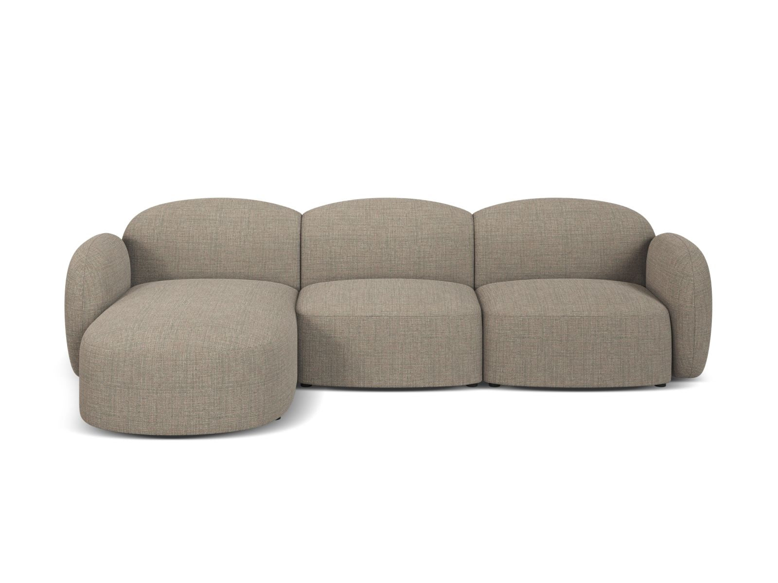 4-Sitzer Ecksofa links Blair in Grey Brown Melange-Baltimore präsentiert im Onlineshop von KAQTU Design AG. Ecksofa links ist von Micadoni