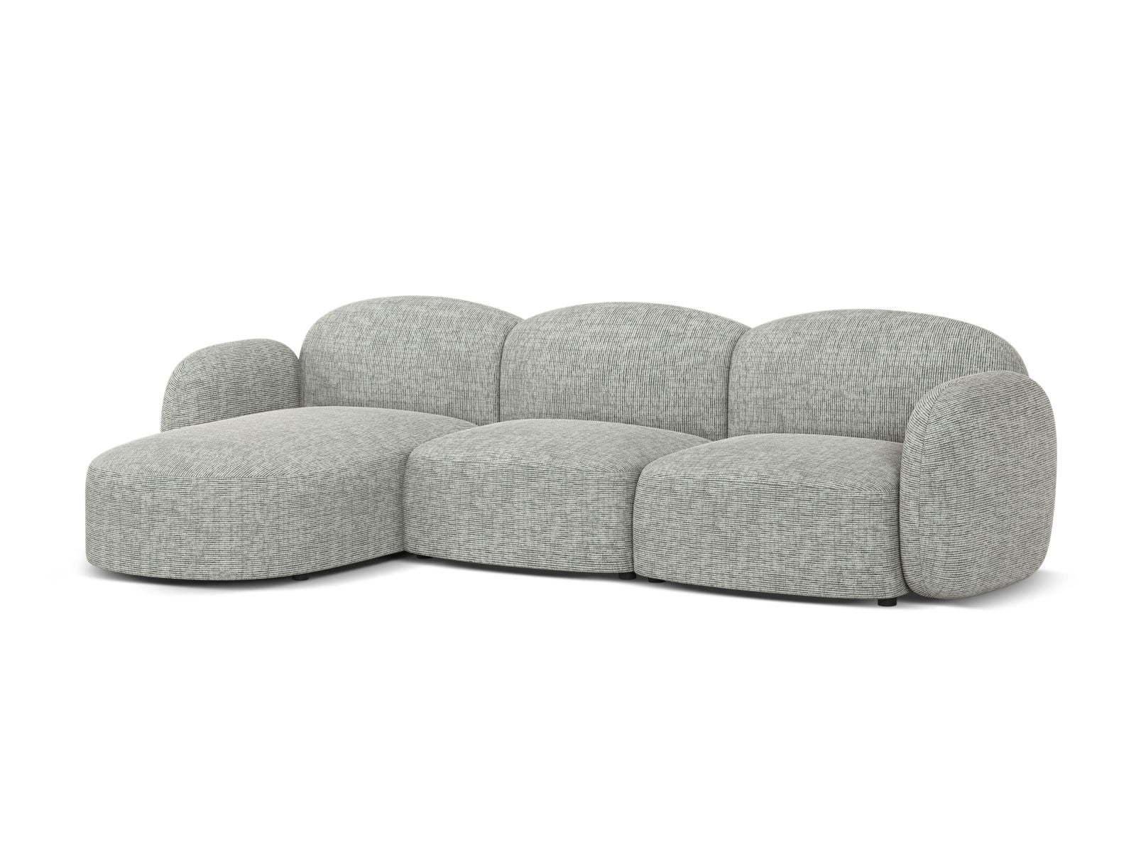 Elegantes 4-Sitzer Ecksofa links Blair in warmem Grau, ideal für stilvolle Wohnräume. Hochwertige Verarbeitung von Micadoni.