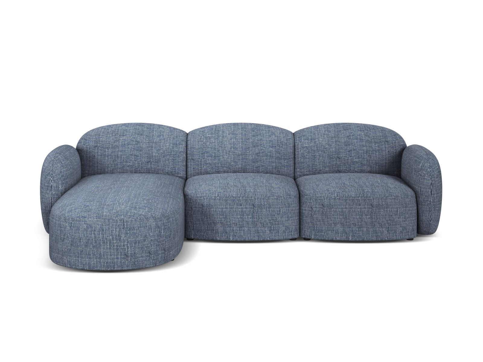 4-Sitzer Ecksofa links Blair in Blue Melange-Baltimore präsentiert im Onlineshop von KAQTU Design AG. Ecksofa links ist von Micadoni