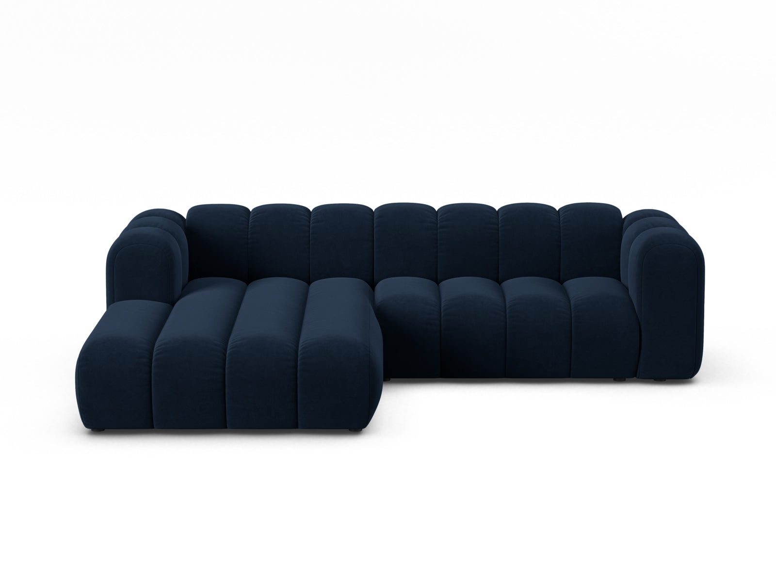 Lupine Velour Modular Ecksofa links 4 Sitzer in Royal Blue-Salvador präsentiert im Onlineshop von KAQTU Design AG. L-Sofa links ist von Micadoni