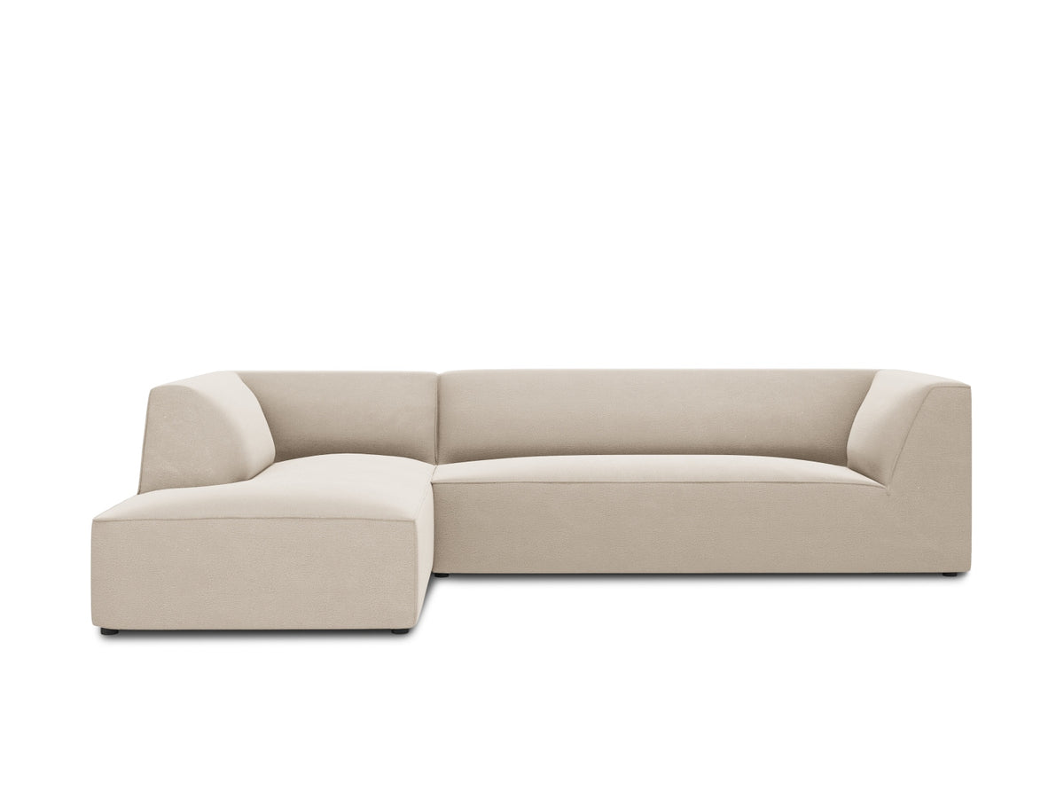 Ruby Velour modulares Ecksofa links 4 Sitzer in Beige-Salvador präsentiert im Onlineshop von KAQTU Design AG. Ecksofa links ist von Micadoni