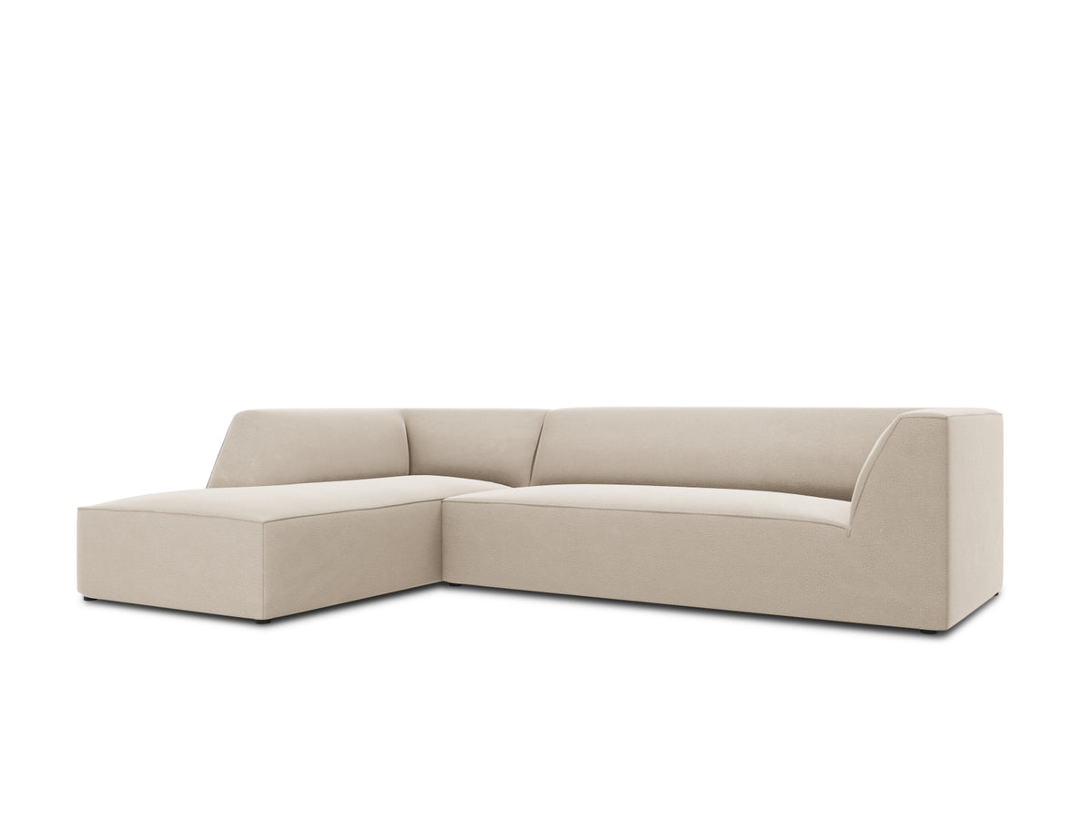 Ruby Velour modulares Ecksofa links 4 Sitzer in Beige-Salvador präsentiert im Onlineshop von KAQTU Design AG. Ecksofa links ist von Micadoni