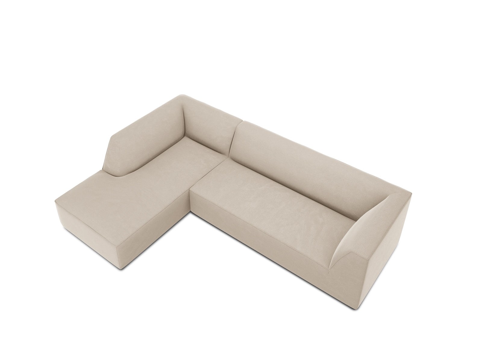 Ruby Velour modulares Ecksofa links 4 Sitzer in Beige präsentiert im Onlineshop von KAQTU Design AG. Ecksofa links ist von Micadoni