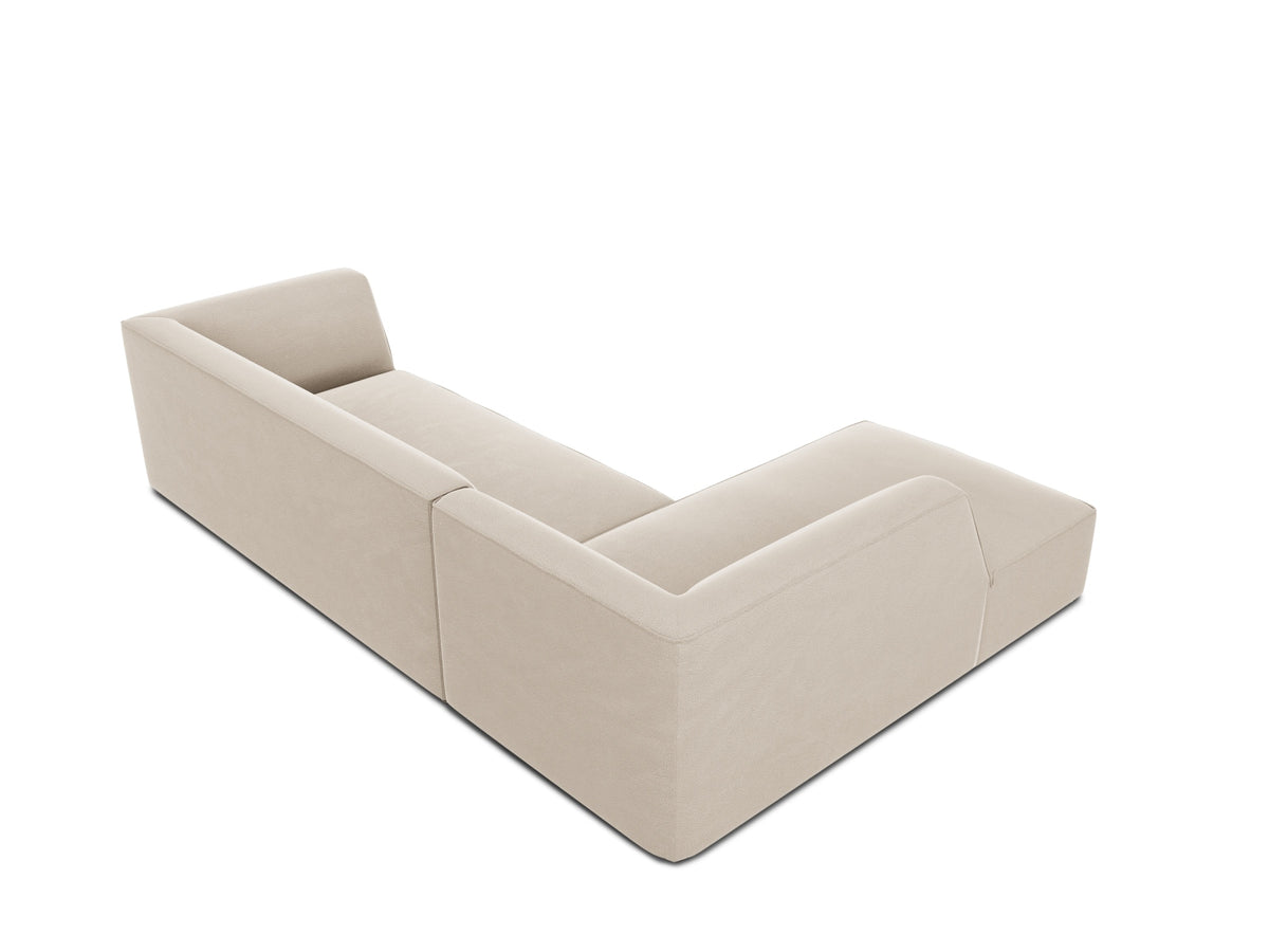 Ruby Velour modulares Ecksofa links 4 Sitzer in Beige-Salvador präsentiert im Onlineshop von KAQTU Design AG. Ecksofa links ist von Micadoni