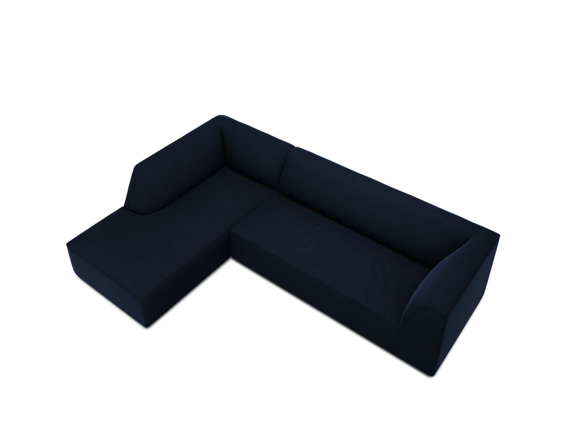 Ruby Velour modulares Ecksofa links 4 Sitzer in Royal Blue-Salvador präsentiert im Onlineshop von KAQTU Design AG. Ecksofa links ist von Micadoni