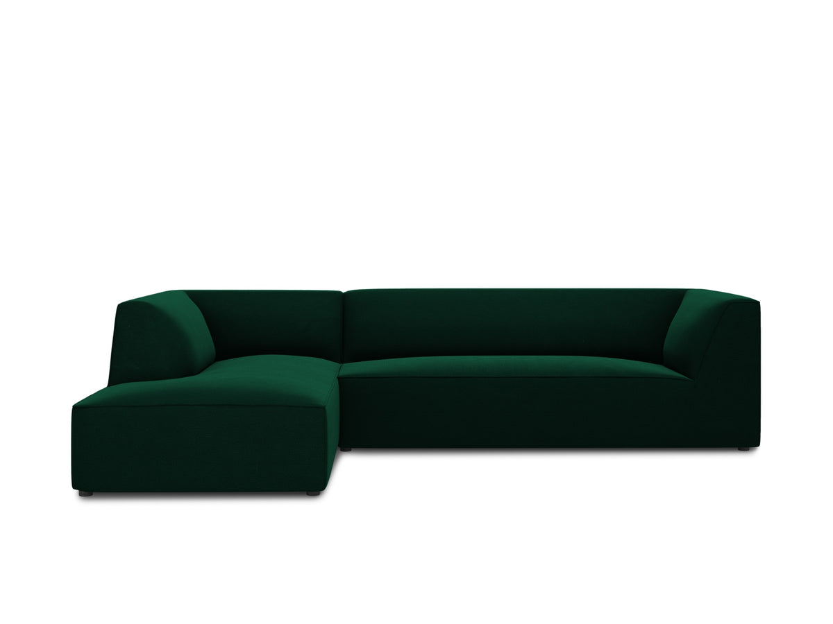 Ruby Velour modulares Ecksofa links 4 Sitzer in Bottle Green-Salvador präsentiert im Onlineshop von KAQTU Design AG. Ecksofa links ist von Micadoni