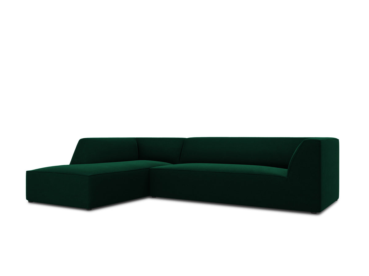 Ruby Velour modulares Ecksofa links 4 Sitzer in Bottle Green-Salvador präsentiert im Onlineshop von KAQTU Design AG. Ecksofa links ist von Micadoni