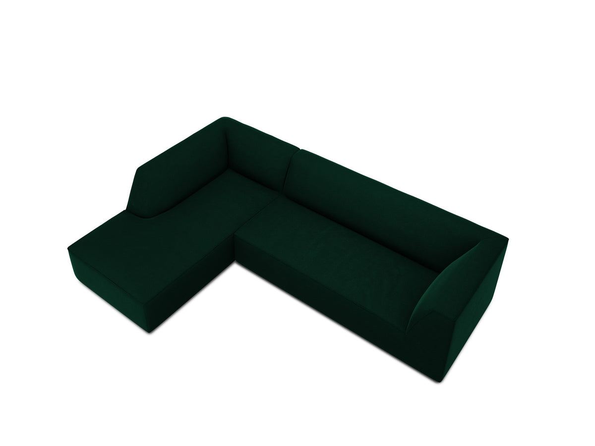 Ruby Velour modulares Ecksofa links 4 Sitzer in Bottle Green-Salvador präsentiert im Onlineshop von KAQTU Design AG. Ecksofa links ist von Micadoni