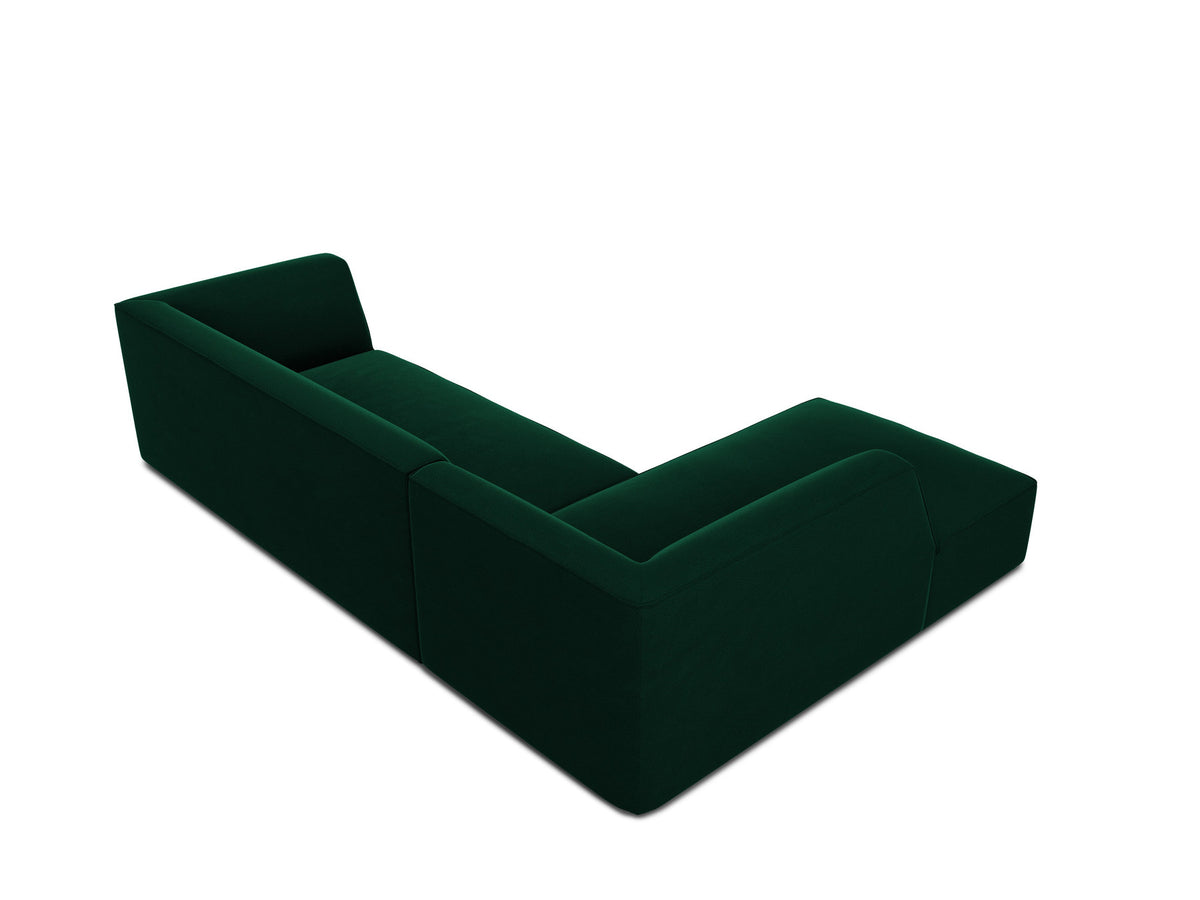 Ruby Velour modulares Ecksofa links 4 Sitzer in Bottle Green-Salvador präsentiert im Onlineshop von KAQTU Design AG. Ecksofa links ist von Micadoni