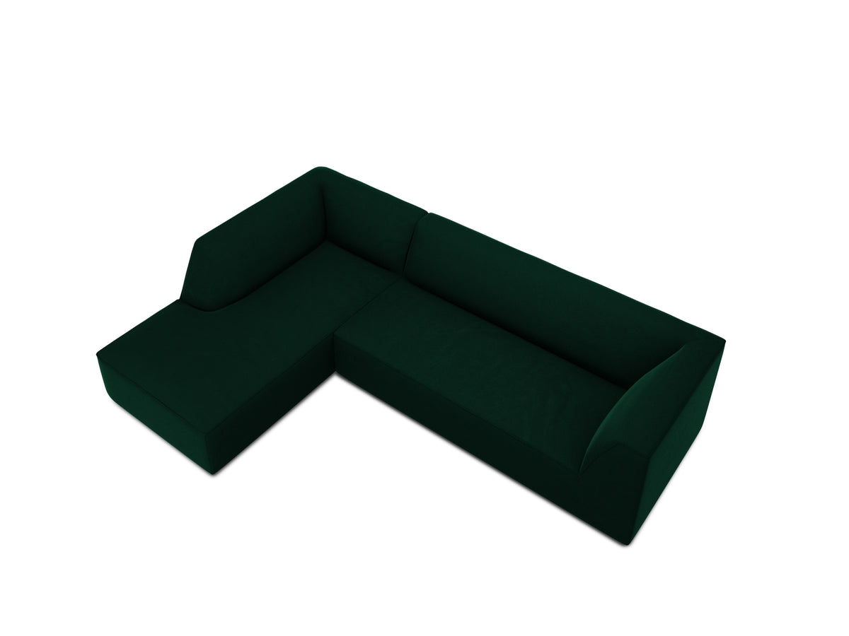 Ruby Velour modulares Ecksofa links 4 Sitzer in Bottle Green-Salvador präsentiert im Onlineshop von KAQTU Design AG. Ecksofa links ist von Micadoni