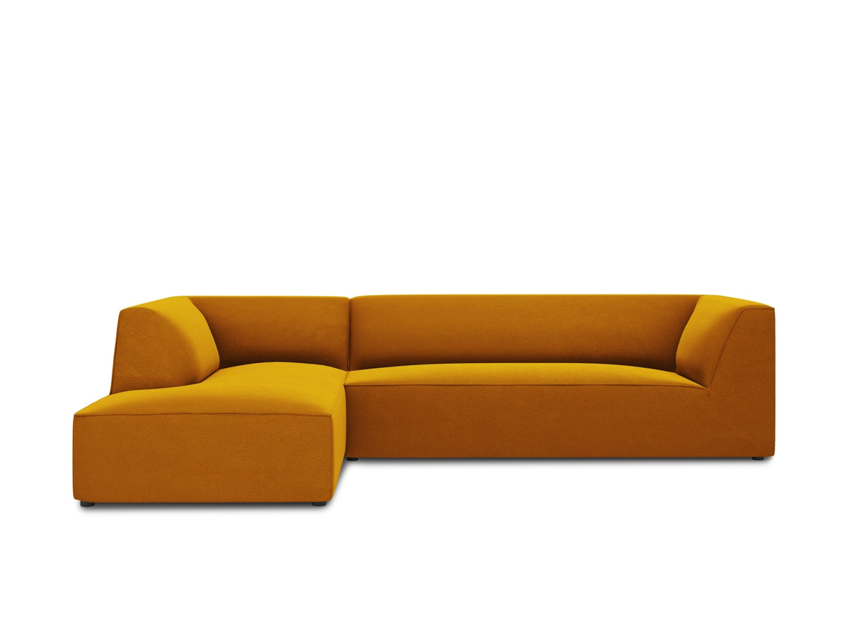 Ruby Velour modulares Ecksofa links 4 Sitzer in Yellow-Salvador präsentiert im Onlineshop von KAQTU Design AG. Ecksofa links ist von Micadoni