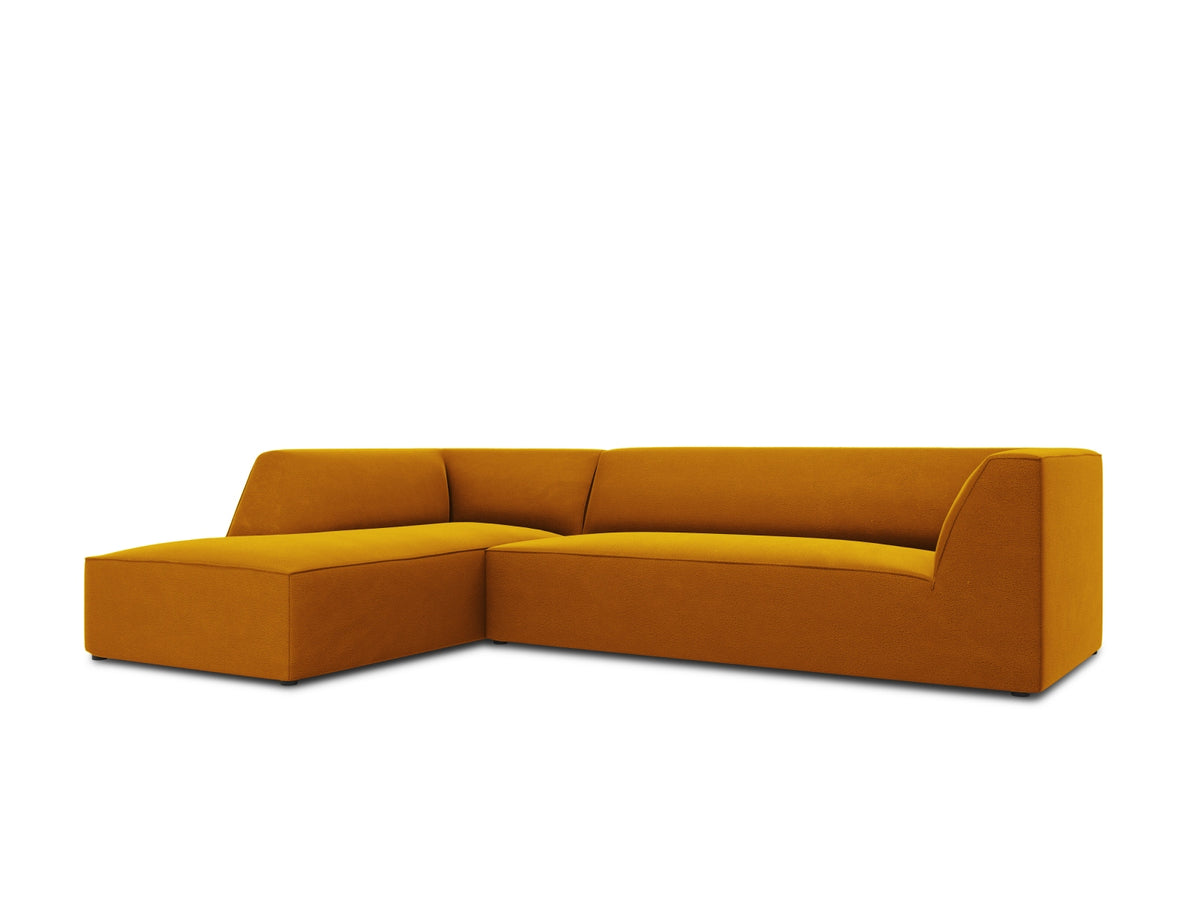 Ruby Velour modulares Ecksofa links 4 Sitzer in Yellow-Salvador präsentiert im Onlineshop von KAQTU Design AG. Ecksofa links ist von Micadoni