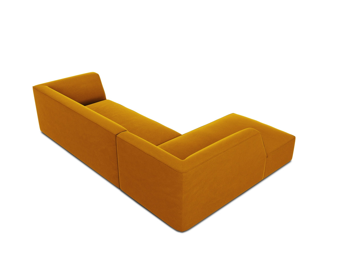 Ruby Velour modulares Ecksofa links 4 Sitzer in Yellow-Salvador präsentiert im Onlineshop von KAQTU Design AG. Ecksofa links ist von Micadoni
