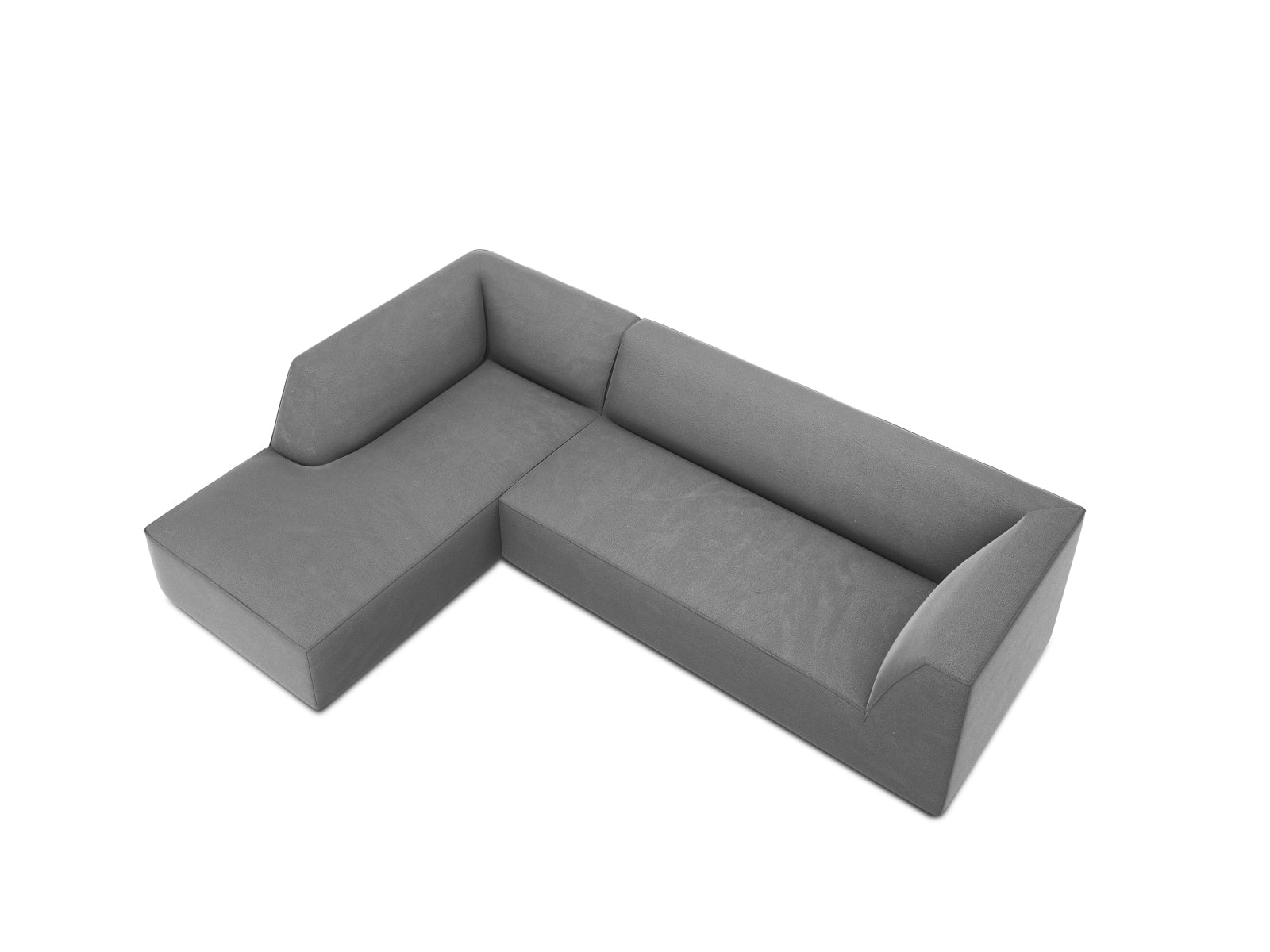 Elegantes modulares Ecksofa in Ruby Velour, linksseitig, ideal für stilvolle Wohnräume und gesellige Abende.