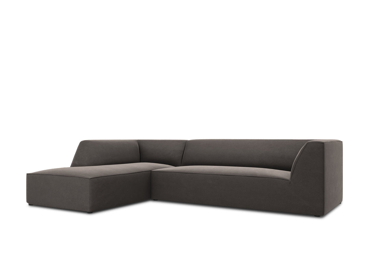 Ruby Velour modulares Ecksofa links 4 Sitzer in Dark Grey-Salvador präsentiert im Onlineshop von KAQTU Design AG. Ecksofa links ist von Micadoni