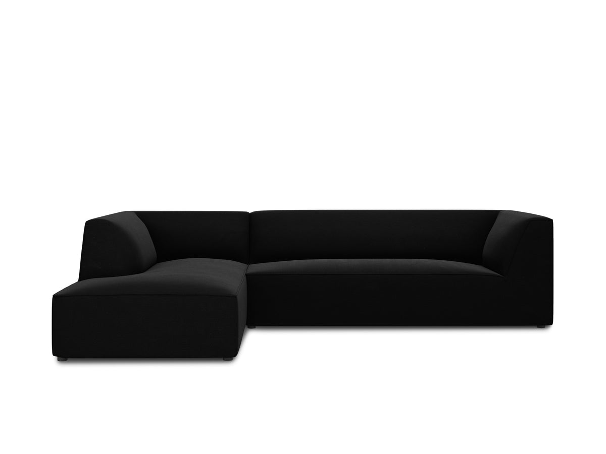 Ruby Velour modulares Ecksofa links 4 Sitzer in Black-Salvador präsentiert im Onlineshop von KAQTU Design AG. Ecksofa links ist von Micadoni