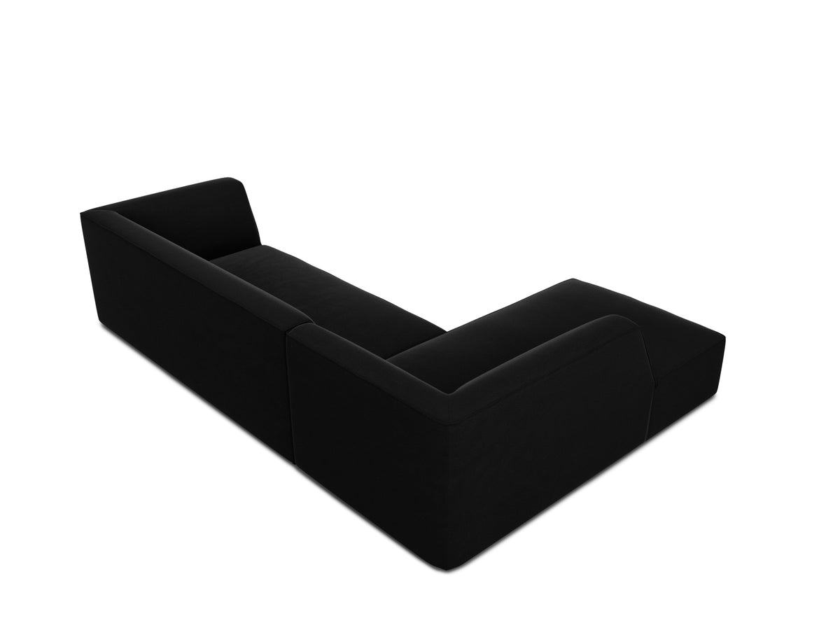 Ruby Velour modulares Ecksofa links 4 Sitzer in Black-Salvador präsentiert im Onlineshop von KAQTU Design AG. Ecksofa links ist von Micadoni