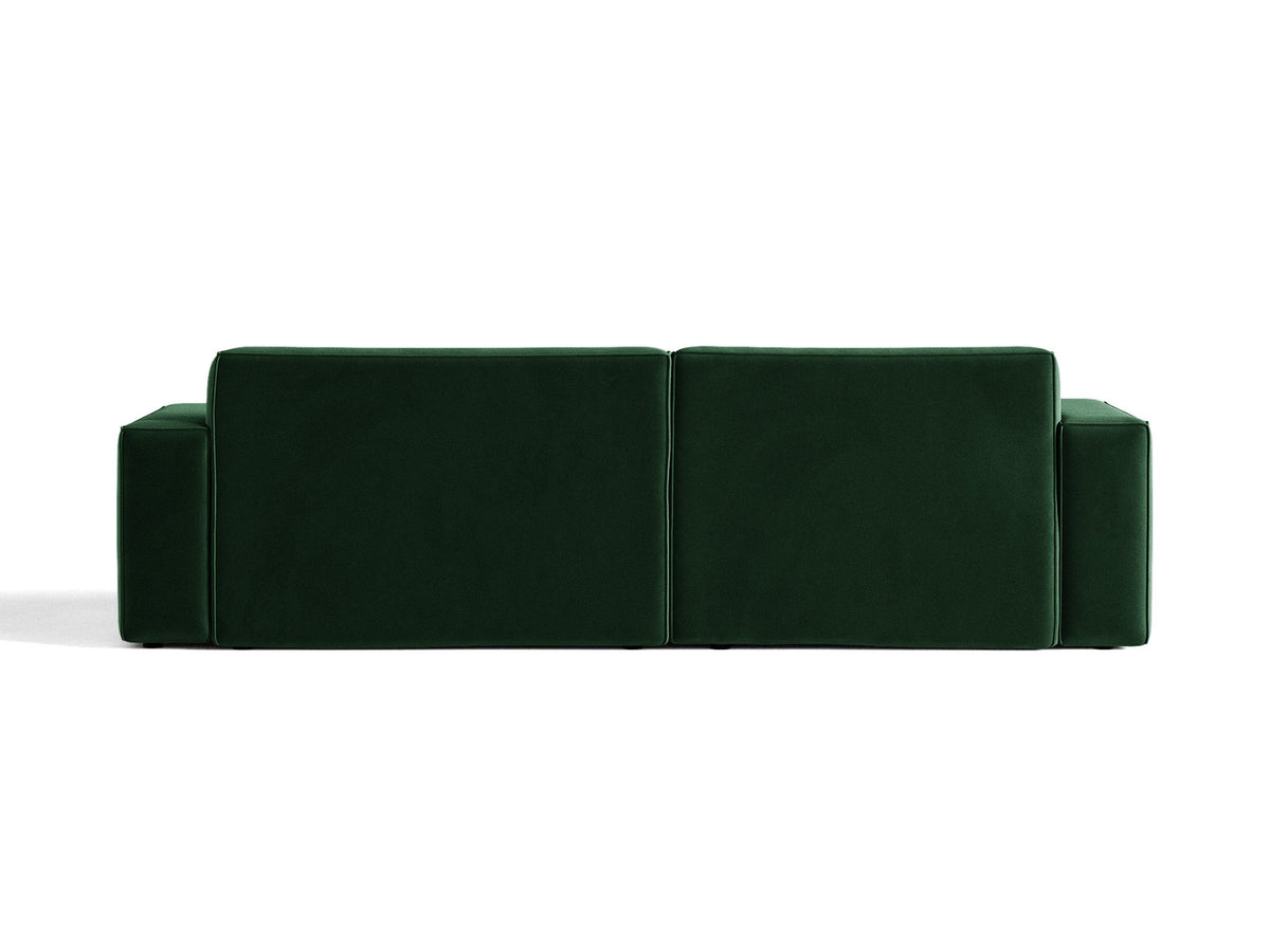 Modulares Ecksofa links Jodie mit Meridienne, Stoffbezug und schwarzen Beinen