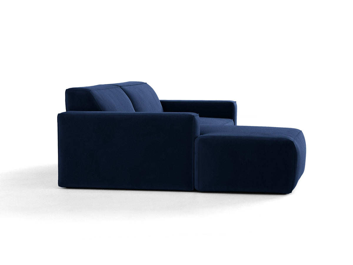 Modulares Ecksofa links Jodie mit Meridienne, Stoffbezug und schwarzen Beinen