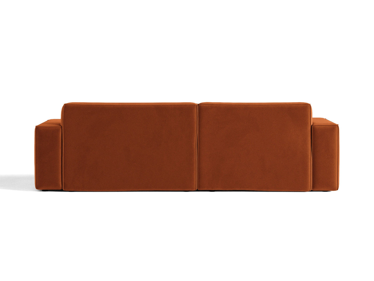 Modulares Ecksofa links Jodie mit Meridienne, Stoffbezug und schwarzen Beinen