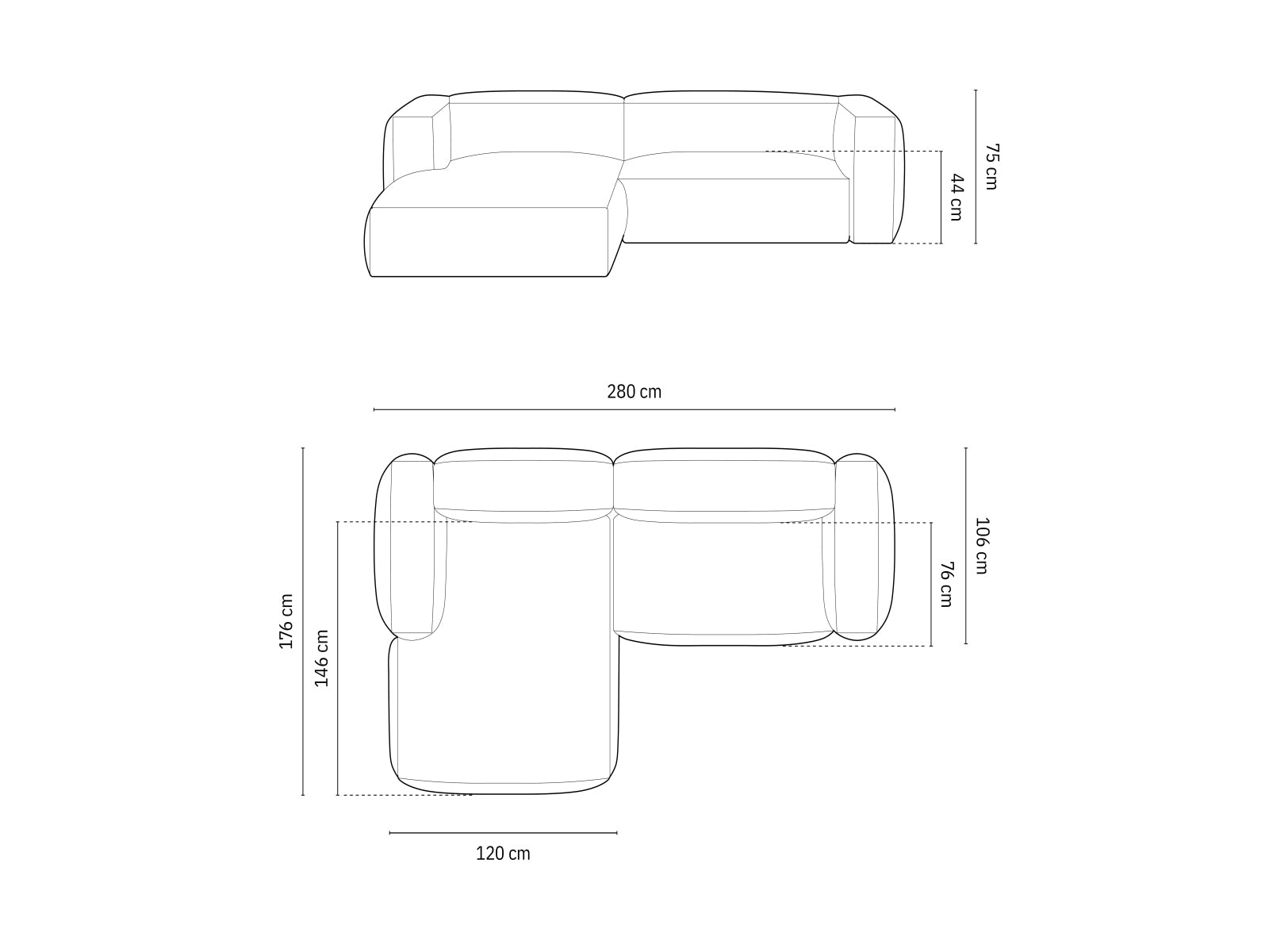 Martina Modulares Ecksofa links 2 Sitzer in Petrol präsentiert im Onlineshop von KAQTU Design AG. Ecksofa links ist von Micadoni